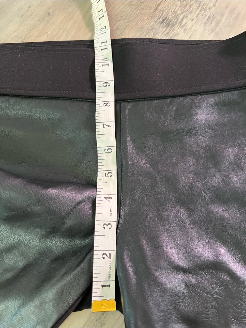 Club Monaco Black Faux Leather Front Legging Stretch Ponte Pants Size 0 Stretch - Picture 10 of 12